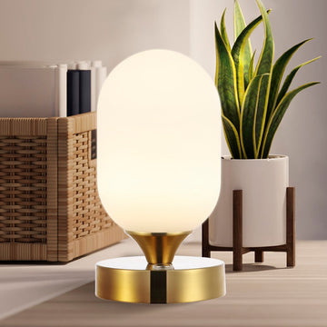 Eli 8" Bohemian Farmhouse Iron Rechargeable Integrated LED Table Lamp